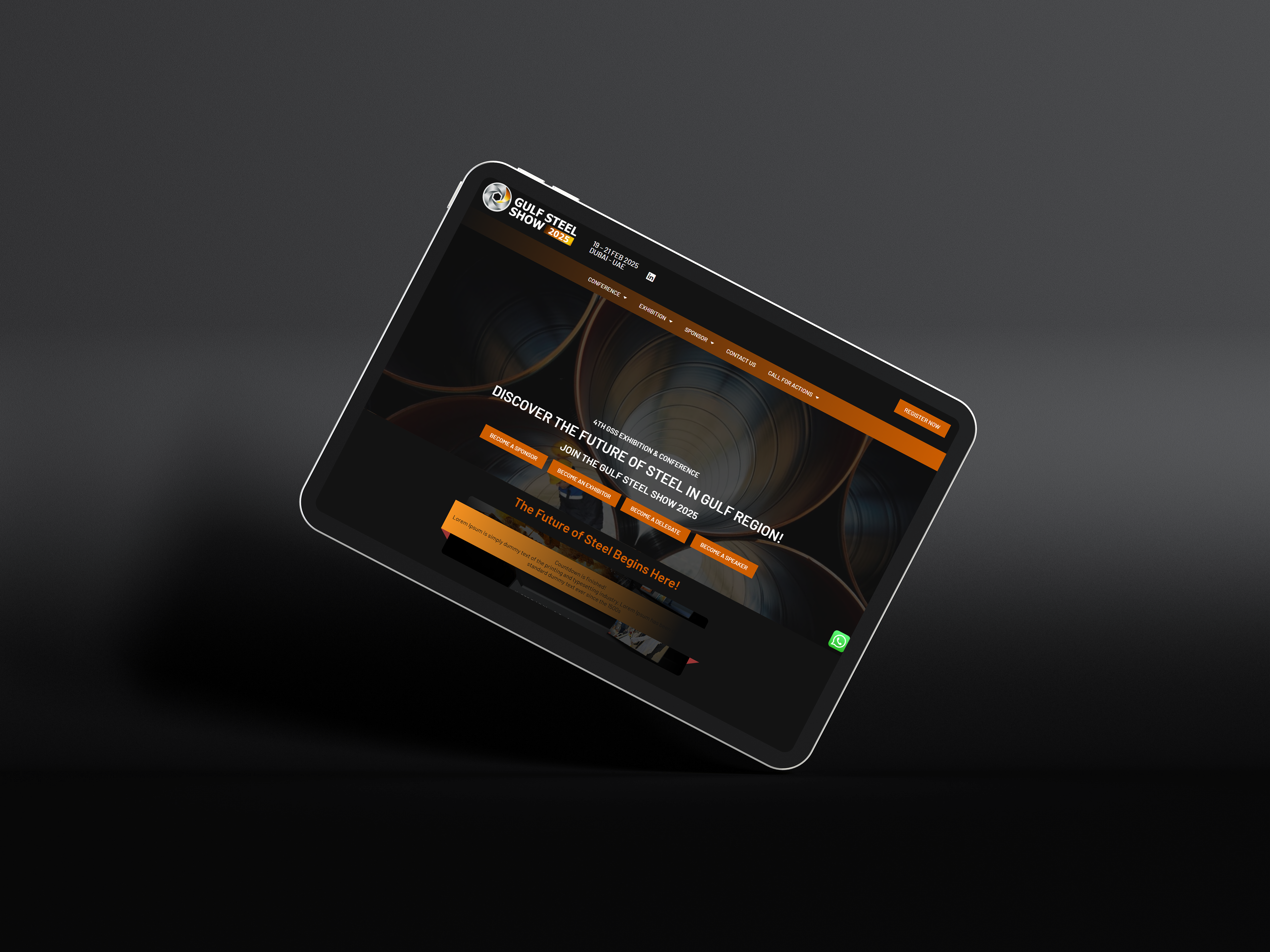 Free Black Floating Device Website Mockup